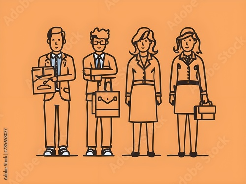 Illustration of business man and woman 