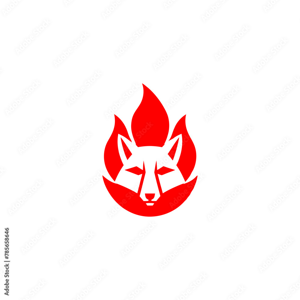Fire flames with Fox Logo Fire flames with Fox Logo