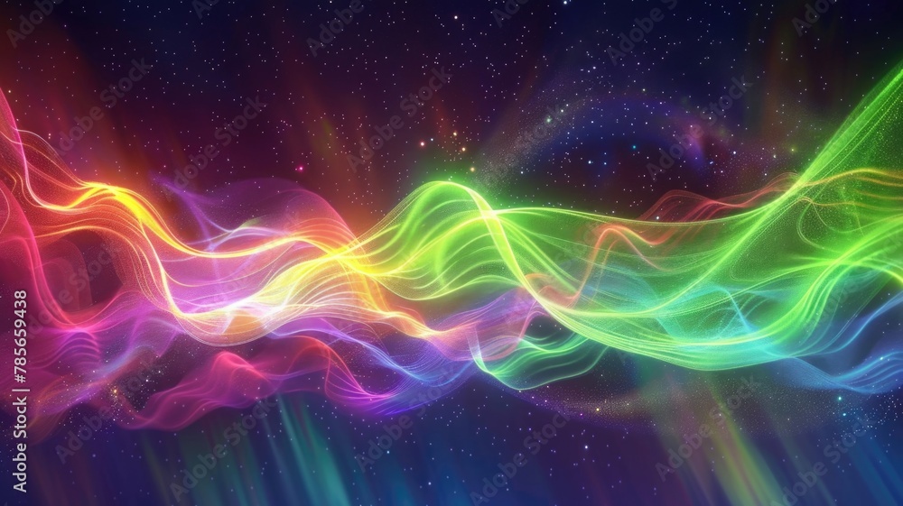 Fototapeta premium aurora that sings, turning sound into visible, colorful waves that dance in the sky