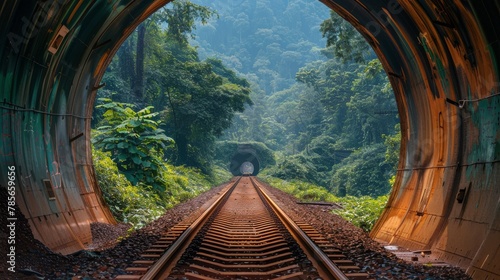 Tunnel Cutting Through Road