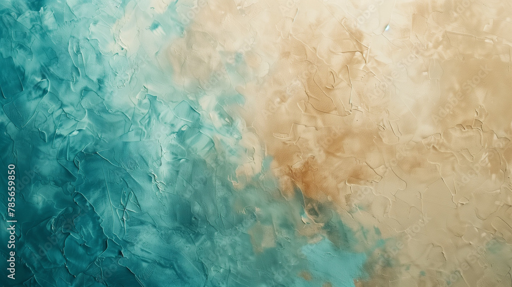 Turquoise blue and sandy brown, abstract background, styled for natural contrast and a calm ambiance - obrazy, fototapety, plakaty 