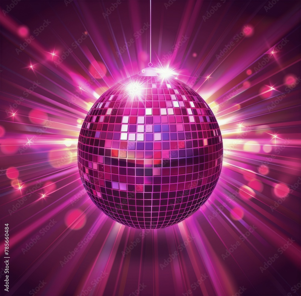 Obraz premium Disco Ball Reflecting Bright Lights