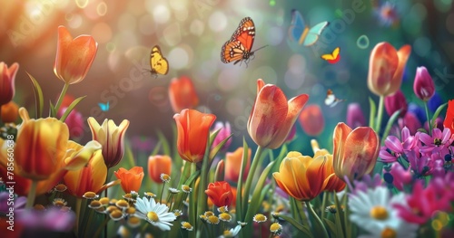 Bunch of Flowers in the Grass