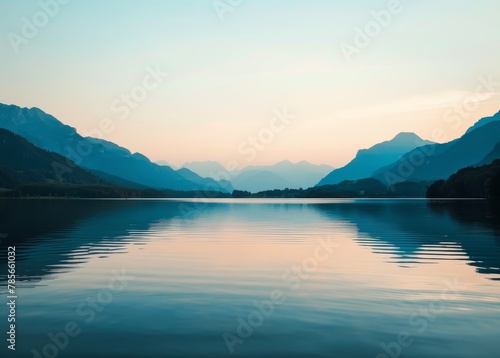 Majestic Mountains Overlooking Serene Body of Water