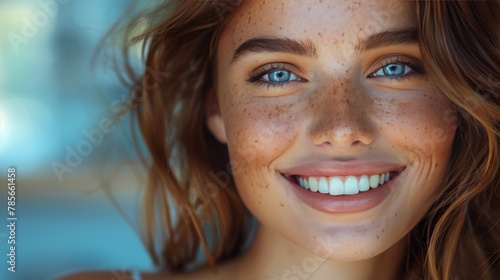 Smiling Woman With Freckled Hair