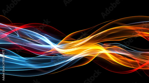 Colorful Light Trails in Motion Against Black Background © Artistic Visions