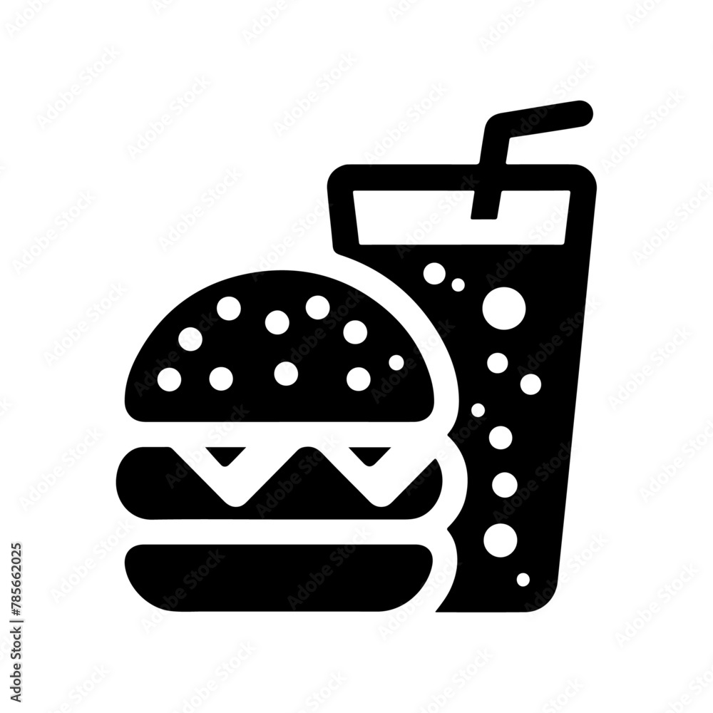 food burger icon with a modern style juice glass, icon are attach each other, with a straw on the glass vector silhouette (28) food burger icon with a modern style juice glass, icon are attach each other, with a straw on the glass vector silhouette (28)
