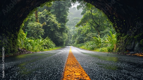 Tunnel Cutting Through Road