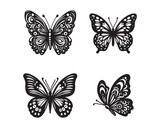 Butterflie silhouette vector icon graphic logo design