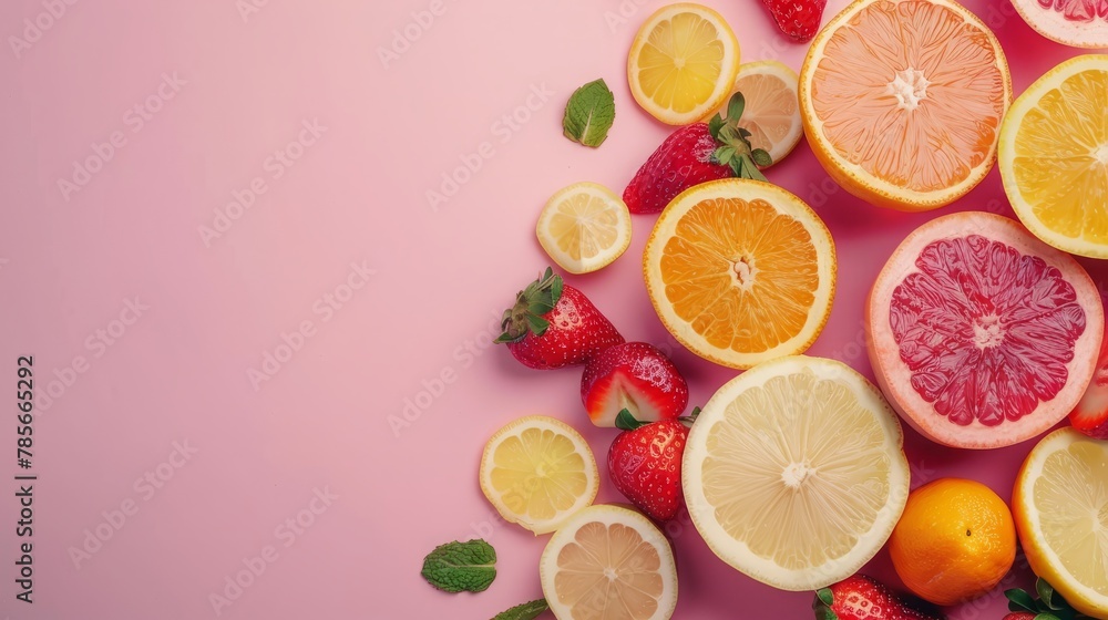 Healthy food, vegetables and fruits, top view Healthy food, vegetables and fruits, top view