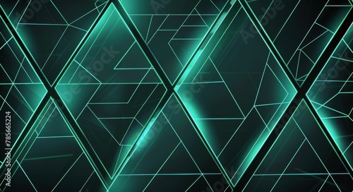 Green Abstract Background With Triangles and Lines