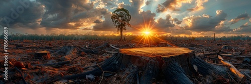 Uncover the stark truth of deforestation through this poignant image. photo