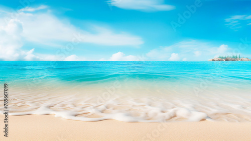 Sand and tropical sea background. Summer vacation concept.