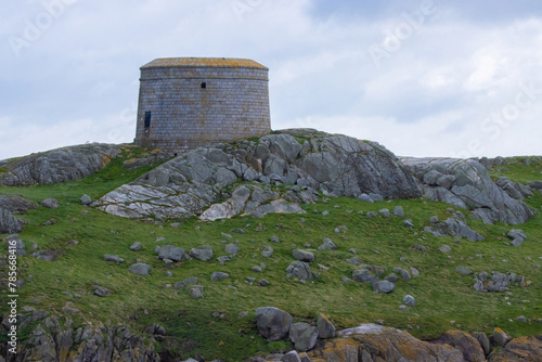 Martello defensive tower on Dalkey Island, off the east coast of Ireland