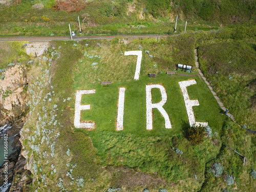 eire sign cut into land surface used to warn military aircraft of a neutral country in world war two