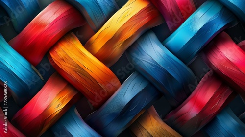 Vibrant colors woven on a dark canvas create an artistic masterpiece photo
