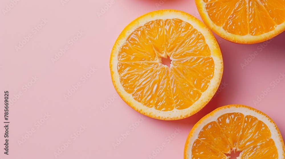Orange fruits top view on the pastel background Orange fruits top view on the pastel background