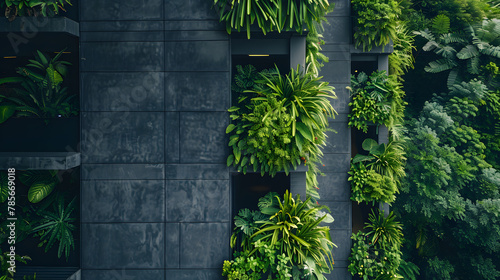 A cutting-edge vertical forest building with integrated plant life and sustainable architecture.