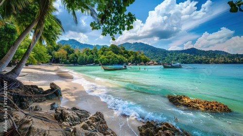 Beautiful view of Tawaan beach in Kohlarn, Thailand.