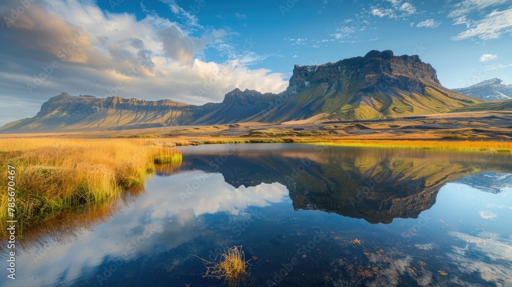 A stunning view of mountains and its reflection, showcasing the breathtaking natural landscapes.