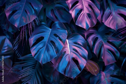 Large Group of Green and Pink Leaves