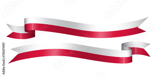set of flag ribbon with colors of Poland for independence day celebration decoration