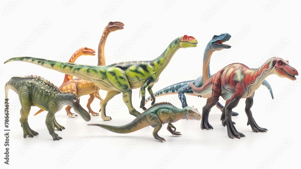 Fototapeta premium Dinosaur Gathering: Miniature Jurassic World