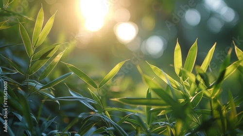 Sunlight Filtering Through Bush Leaves