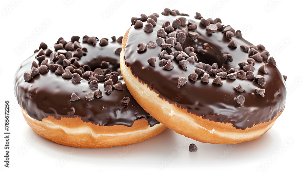 Sweet chocolate donut on white background Sweet chocolate donut on white background