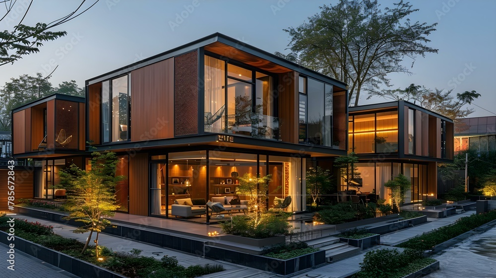 Urban Modular Homes: Minimalist Design Meets Innovative Sustainability. Concept Sustainable Architecture, Modular Construction, Urban Living, Minimalist Design, Innovative Technology