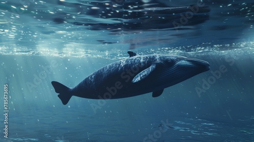 Endearing whale with propeller  AI generated illustration