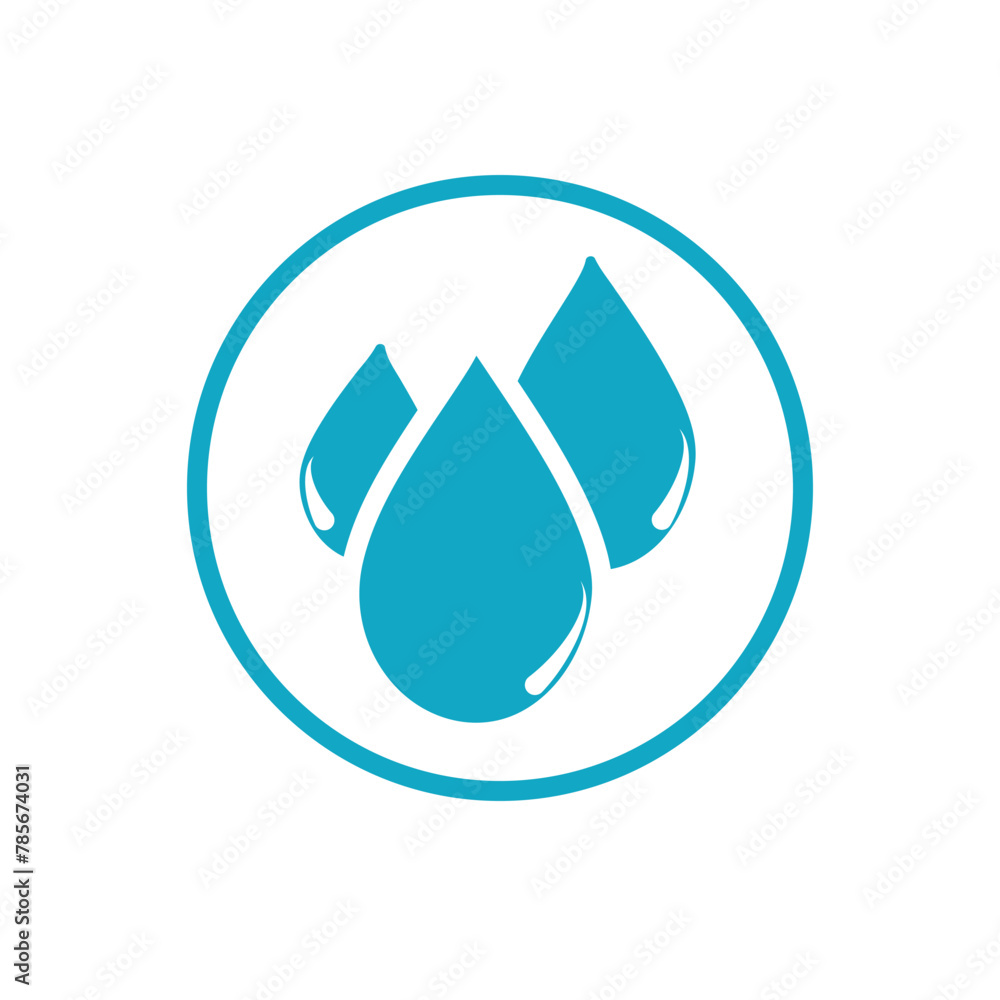 Water drop icon in flat style. Raindrop vector illustration on white isolated background. Water drop icon in flat style. Raindrop vector illustration on white isolated background.
