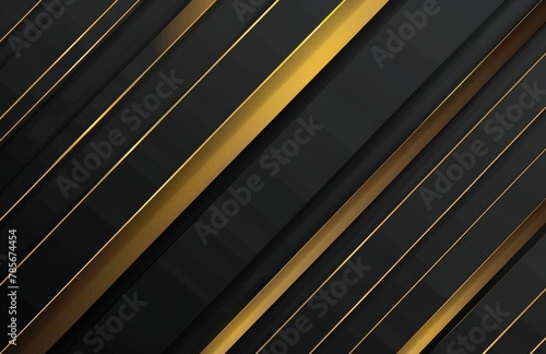Black and Gold Abstract Background With Lines