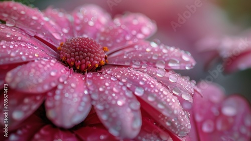 Pink Flower With Water Droplets