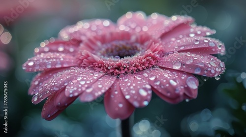 Pink Flower With Water Droplets