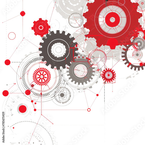 interacting teamwork cogs on white background