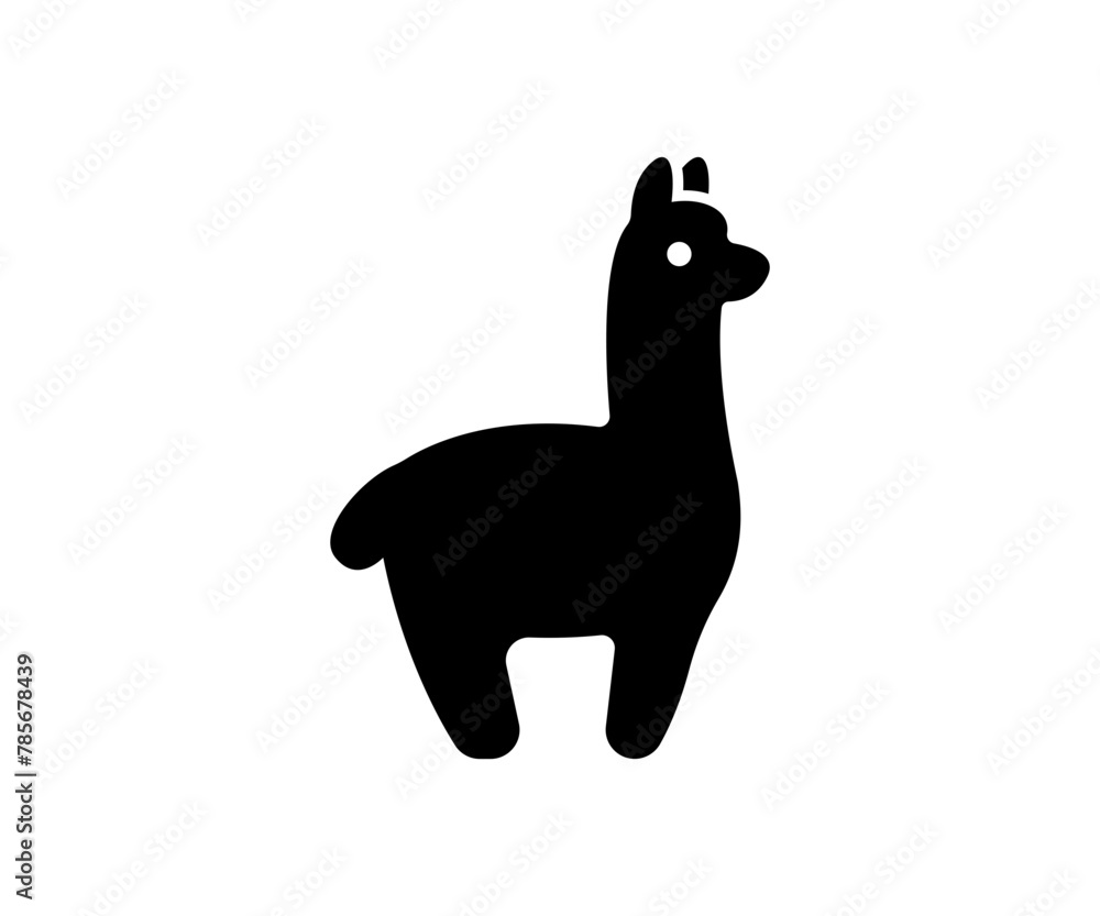 Fototapeta premium Vector alpaca, llama icon. Simple black silhouette illustration.
