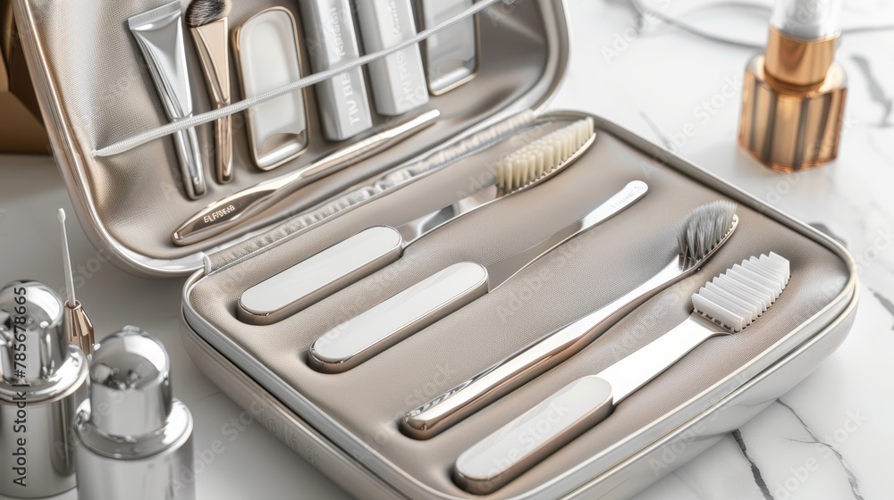 Modern manicure sets AI generated illustration Modern manicure sets AI generated illustration