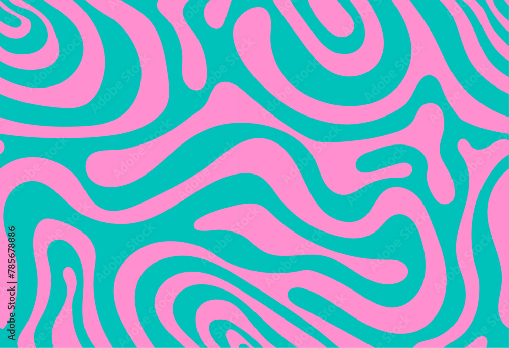 Psychedelic groovy trippy y2k retro seamless pattern in pink and mint green colors. Wavy and swirled brush strokes seamless pattern. Abstract liquid background for packaging design and advertisement. Psychedelic groovy trippy y2k retro seamless pattern in pink and mint green colors. Wavy and swirled brush strokes seamless pattern. Abstract liquid background for packaging design and advertisement.