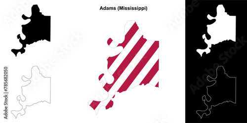 Adams County (Mississippi) outline map set