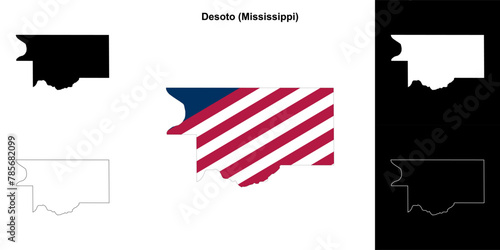 Desoto County (Mississippi) outline map set