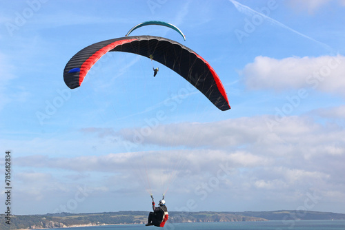 Flying above Slapton beach in Devon	 photo