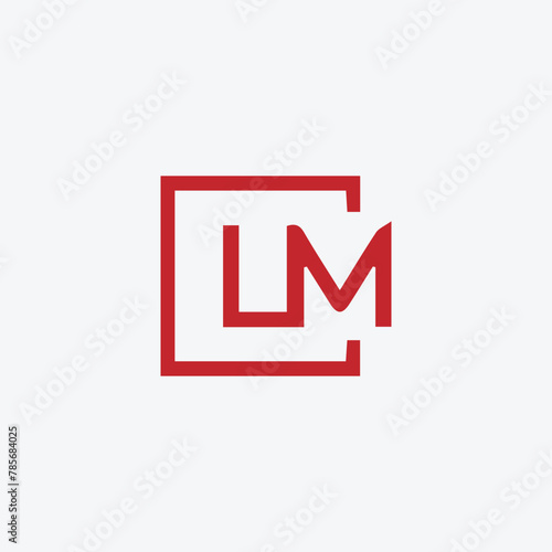 letters lm text logo design vector