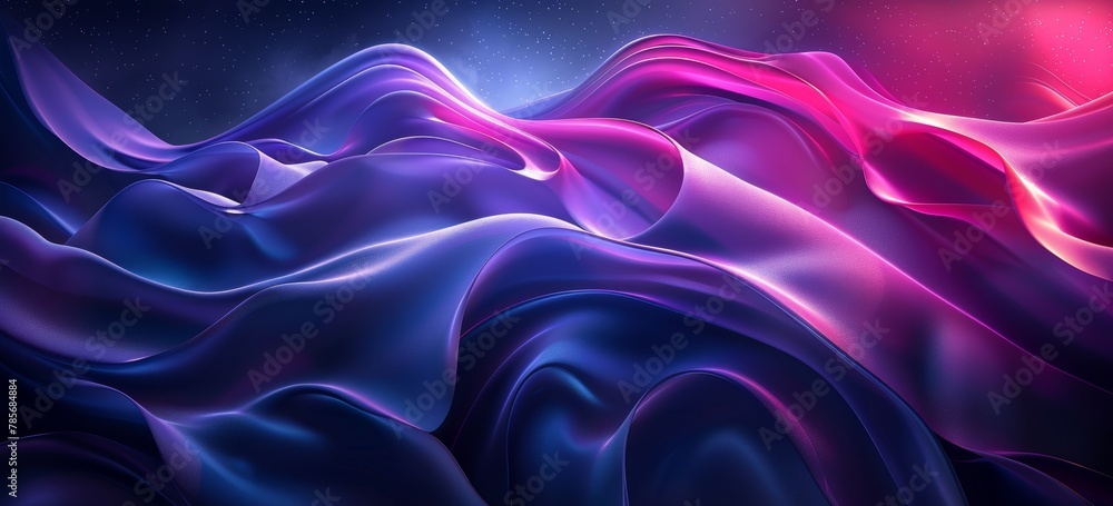 Obraz premium Serene Harmony: Minimalist Abstract Gradient Waves Generative AI