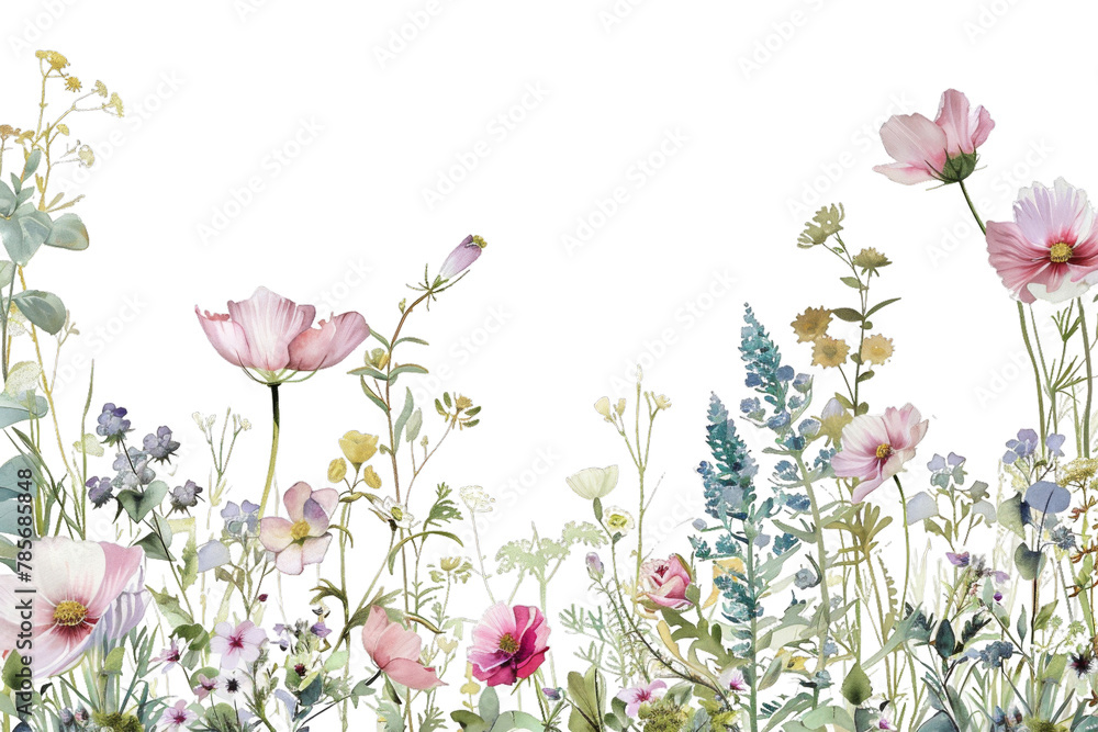 Watercolor Wildflower Borders: Delicate Floral Frames for Your Designs