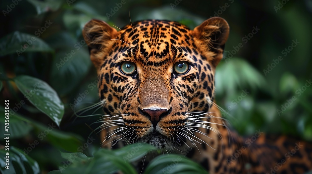 Obraz premium wild african cheetah closeup looking aggressive with sharp eyes and intense facial expression in the wilderness 