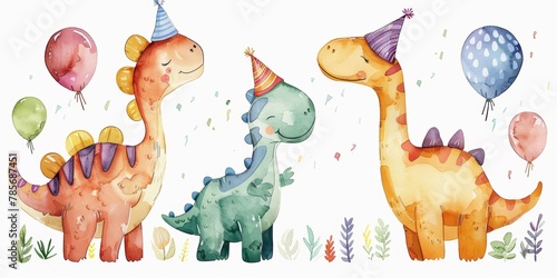 Fototapeta Naklejka Na Ścianę i Meble -  Joyful Prehistoric Celebration Generative AI