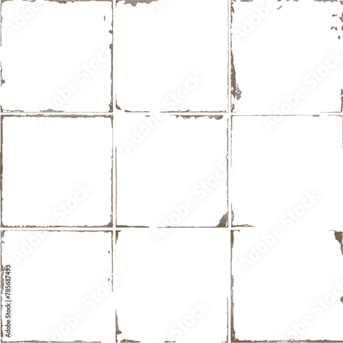 Chipping texture on old ceramic tile brown color. Vector image. Seamless pattern. For backgrounds, imitation of old tiles.