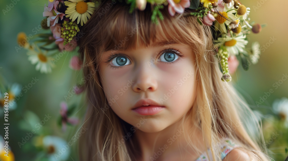 portrait of a girl with a wreath