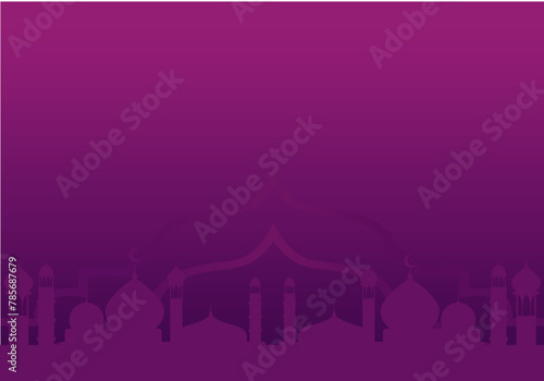 2024-04-15 outline silhouette mosque purple Muslim background